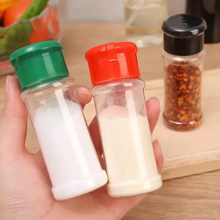 Pot à épices en plastique transparent, bouteille d'assaisonnement de cuisine, salière, poivrière, pot à condiments de Barbecue, outils de stockage d'épices de cuisine