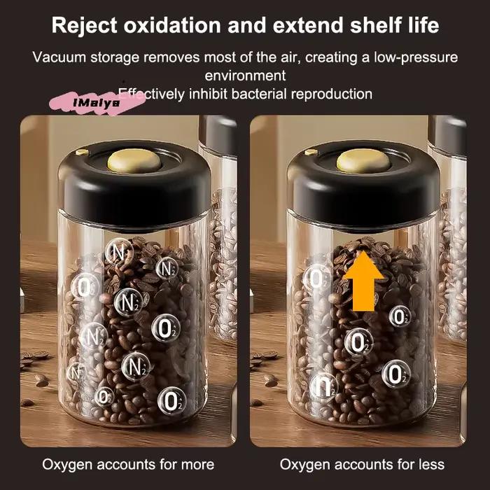 Pot de stockage de grains de café en verre Transparent