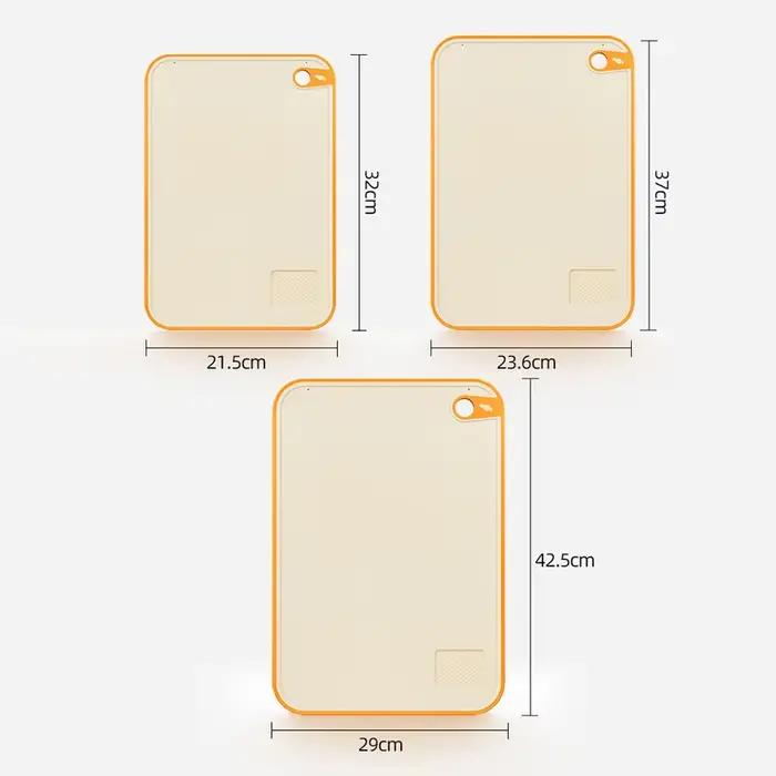 Planche à découper double face antibactérienne anti-moisissure pour cuisine et préparation de fruits blanc bleu jaune rouge noir vert