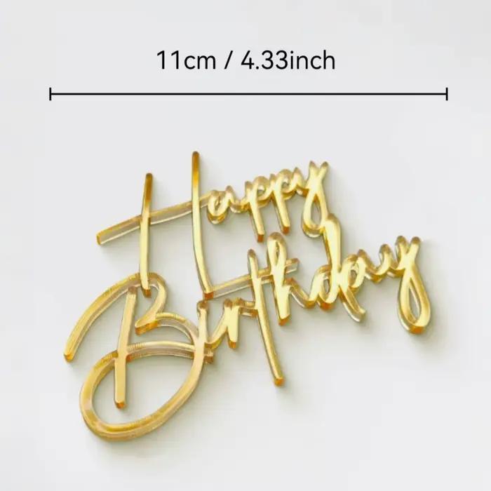 Décoration de gâteau d'anniversaire en acrylique doré pour fête et cérémonie de remise de diplôme élégante à offrir pour professionnel et amateur de pâtisserie