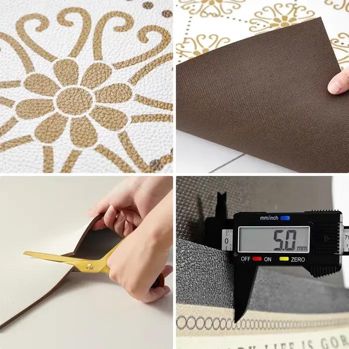 Tapis de sol cuisine en pvc imperméable résistant à l'huile antidérapant en cuir style classique pour décoration de maison usage commercialisée occasions spéciales