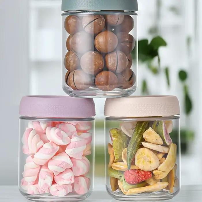 Conteneurs d'avoine de nuit de 480ml et 16oz, outil de stockage des aliments à large bouche, bol à yaourt avec couvercles, récipients alimentaires pour collation, épices, sucre