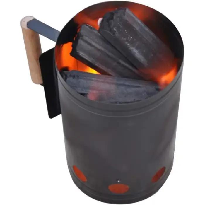 Démarreur de feu de Barbecue en acier inoxydable, brûleur à charbon de bois, poignée Portable, baril d'allumage, Camping pique-nique, poêle de cuisine