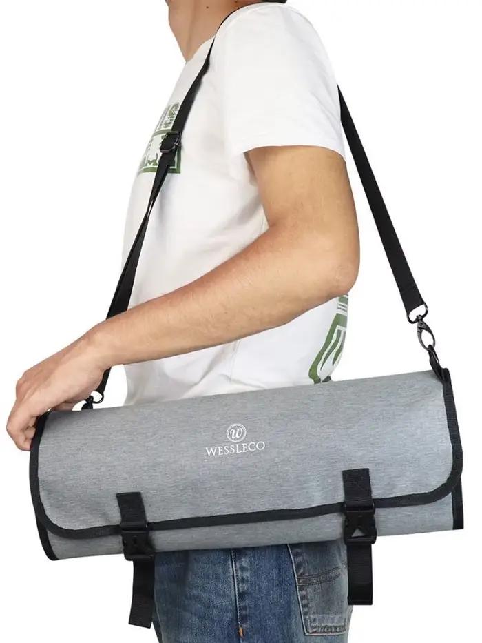 WESSLECO Chef couteau sac rouleau étui de transport cuisine cuisson Portable poches de rangement durables