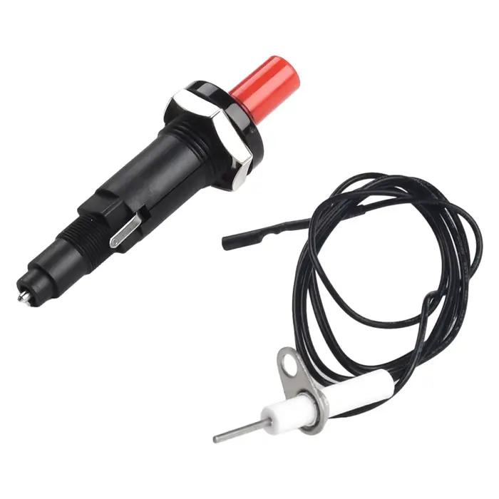 Allumage piézo-électrique 18KV 3PF 5-6mm, fours de Camping, bouton poussoir Portable avec câble, Terminal 2.3mm, outil de Barbecue, 1 pièce
