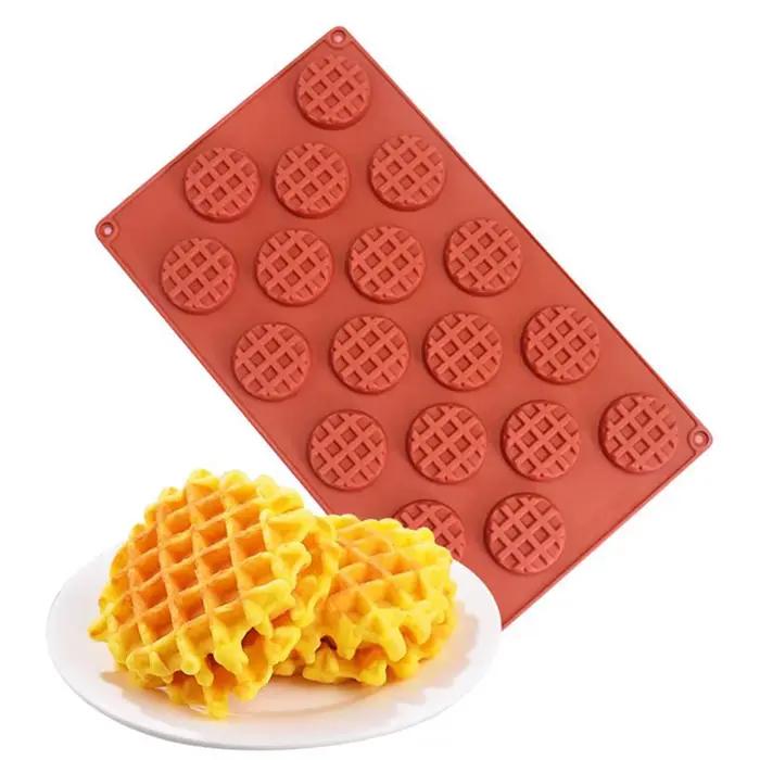 Moule de fabrication de gaufres rond mignon, outil pratique de fabrication de chocolat, bougie aromatique, moule en Silicone de qualité alimentaire, fournitures de cuisson