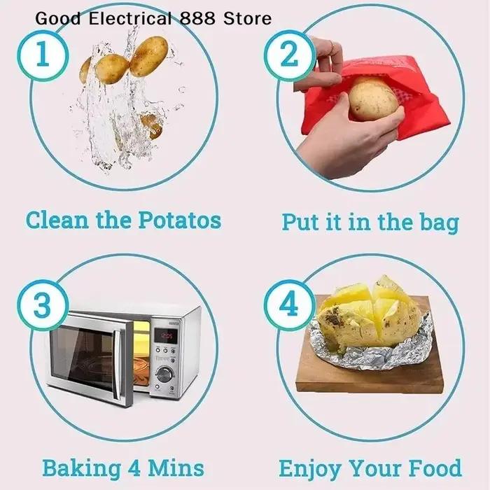 Sac à pommes de terre pour micro-ondes réutilisable