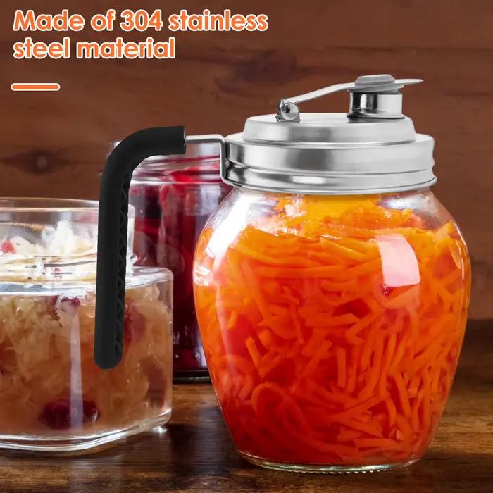 Couvercle à bec verseur pour bocaux Mason à large bouche, couvercle à poignée hermétique, couvercle d'étanchéité anti-fuite, pichet Mason Jar, bouchon rabattable, 2 pièces