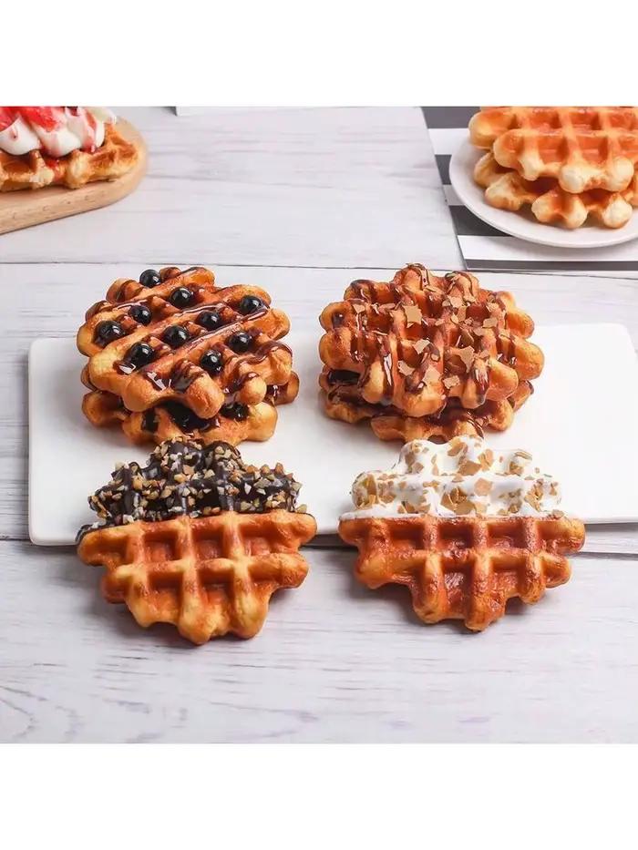 Modèle de nourriture de gaufre de Simulation 1 pièces pour l'affichage de vitrine de Simulation de gastronomie, modélisation d'accessoires de photographie de Cuisine à domicile