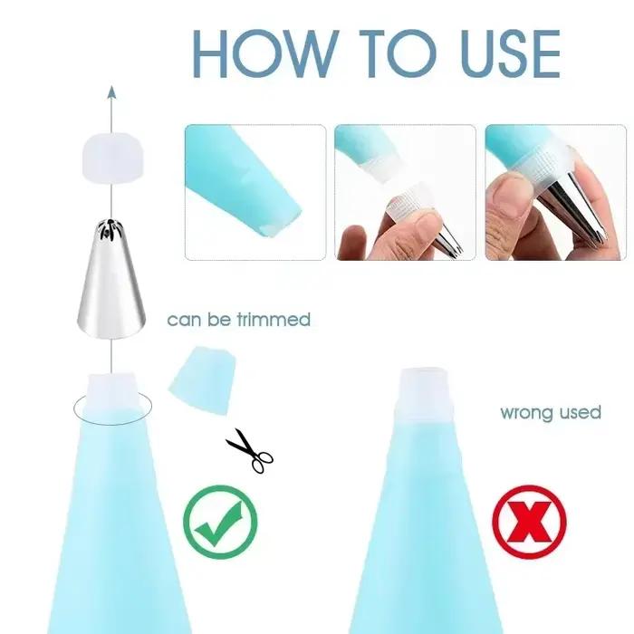 Poche en silicone réutilisable pour glaçage de gâteau
