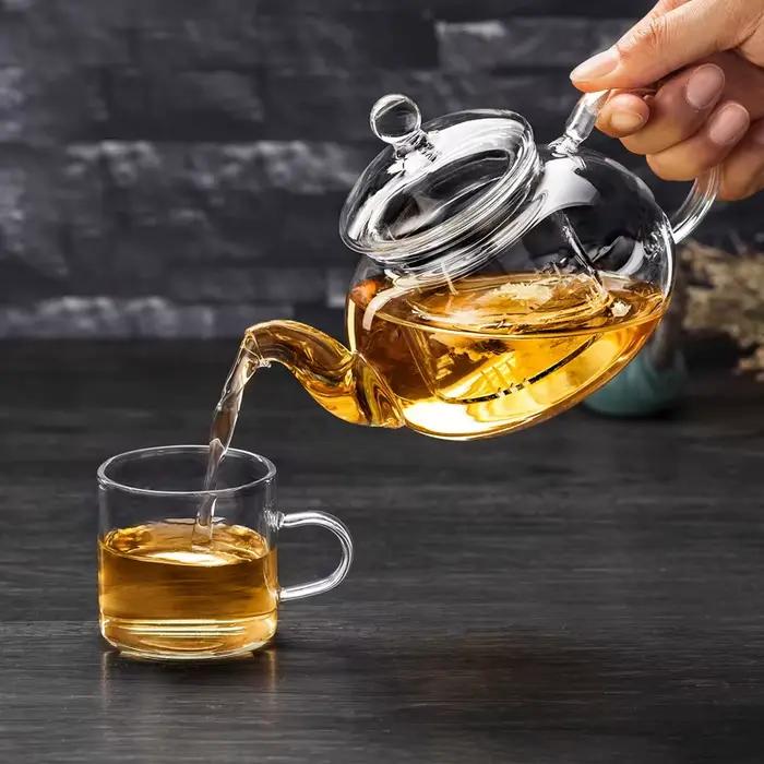 Théière en verre transparent de 400/600/1000ml