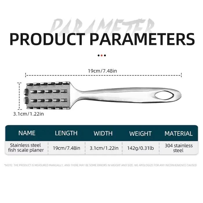 Brosse à écailles de poisson universelle ShareShark en acier inoxydable 304, grattoir à écailles de poisson dentelé, brosse de nettoyage des écailles de poisson