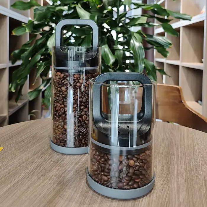 Boîtes de café en grains scellées sous vide, 500ml/1000ml, pour la cuisine, récipient de stockage des aliments, verre pour conserver la fraîcheur, résistant à l'humidité