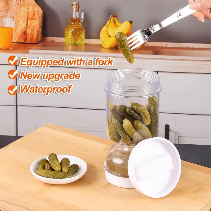 Nouveau pot de sablier de récipient d'olive avec le pot hermétique de crépine de cornichons
