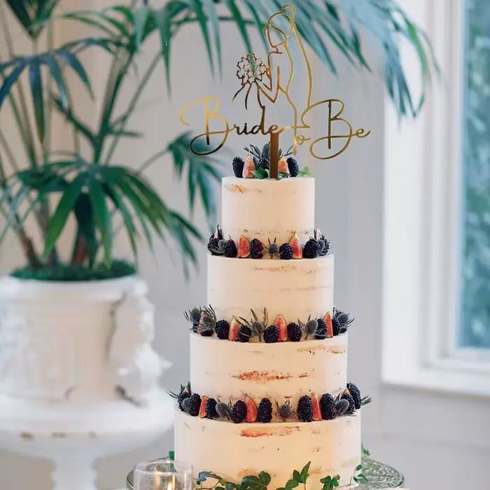 Décoration de gâteau artistique en acrylique, fournitures de fête d'anniversaire, décoration de gâteau pour réception-cadeau pour bébé, insertion de carte de gâteau en acrylique pour future mariée