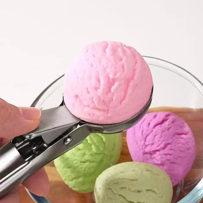 Cuillère à glace multifonctionnelle en acier inoxydable et cuillère à boules de melon, idéale pour la préparation de boules de fruits et l'utilisation quotidienne en cuisine