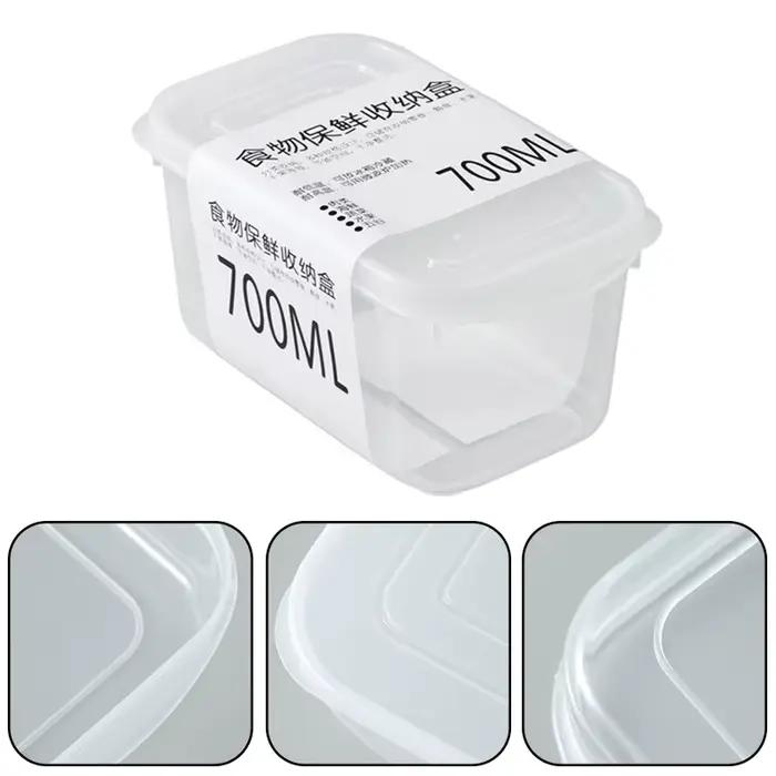 Boîtes de conservation en plastique rectangle pour viande congelée, aliments et fruits frais, kit de rangement portable pour réfrigérateur et transport