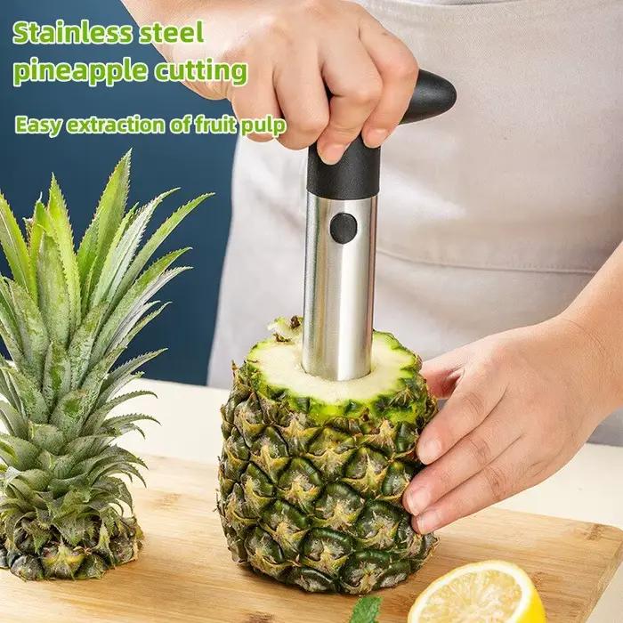 1 pièce Éplucheur et coupe-ananas en acier inoxydable