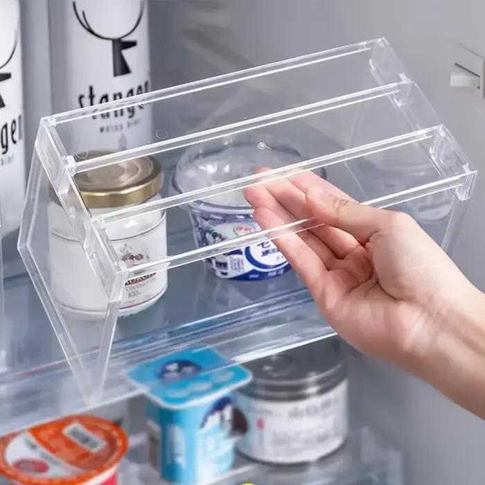 Etagère de rangement pour réfrigérateur en plastique PP multifonctionnelle à installer murale pour la cuisine et autres espaces domestiques