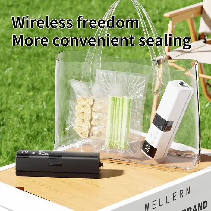 Machine de scellage sous vide entièrement automatique sans fil pour la conservation des aliments dans la cuisine moderne et pratique pour le camping