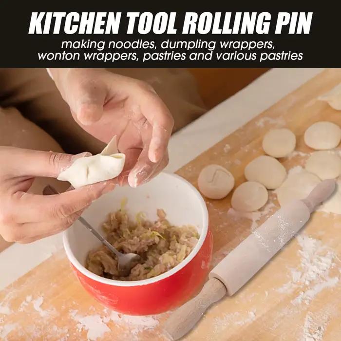 Rouleau à pâtisserie en bois, 1 pièce, bâton sans poudre pour la maison, boulettes, bâton de nouilles roulantes, cuisine domestique, outils de pâtisserie 360 ° Rotation