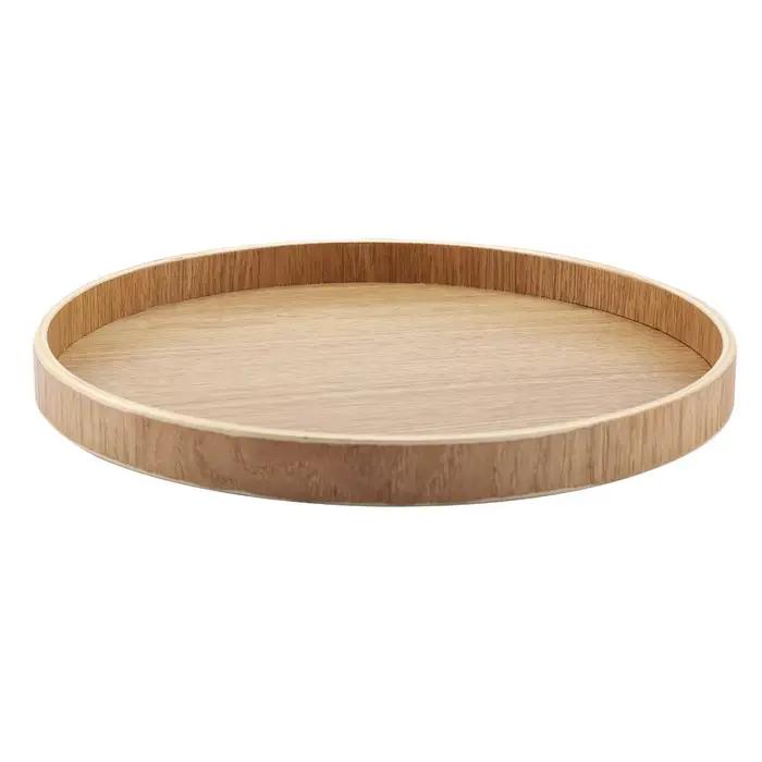 Assiette de service en bois, assiette à thé, fruits, bonbons, nourriture, décoration de la maison, vaisselle anglaise ronde, assiette à salade, assiette à dessert, accessoires de cuisine
