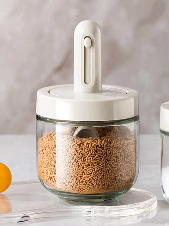 Pot à épices en verre avec cuillère