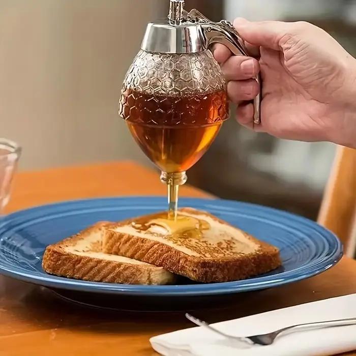 Distributeur de miel avec support, 1 pièce, adapté aux sirops, Sauces, Gadget de cuisine multifonctionnel, pot de miel, conteneur, accessoires de cuisine