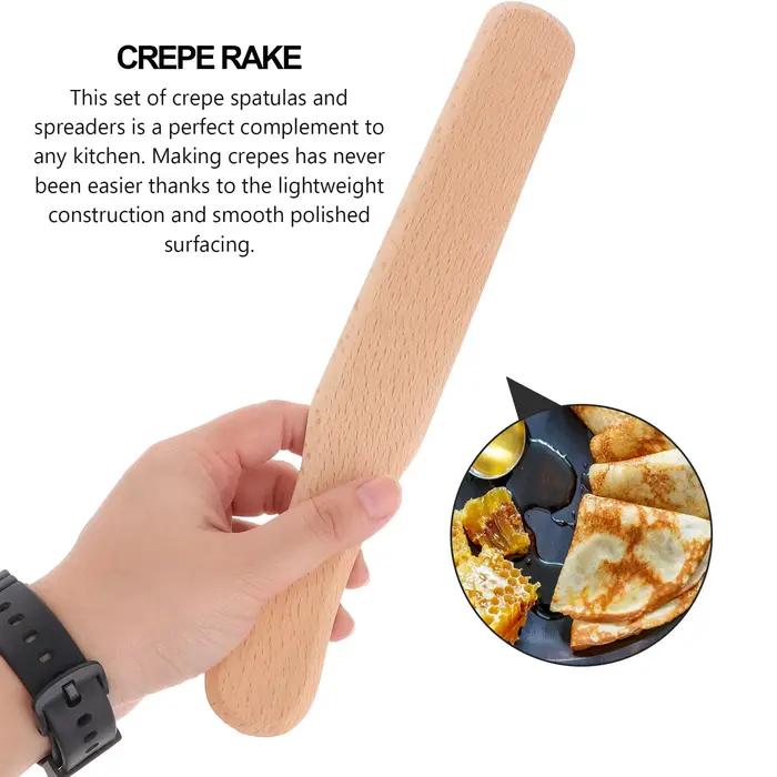 Épandeur de crêpes et spatules en bois, ustensile de cuisine professionnel