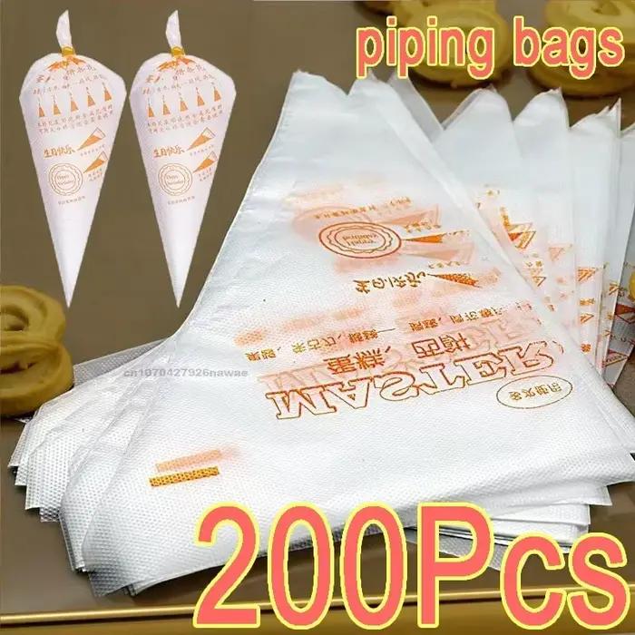 Sacs à pâtisserie jetables en plastique haute qualité pour décorateurs de desserts, outils de pâtisserie en couleur transparente et lettres pour occassions spéciales