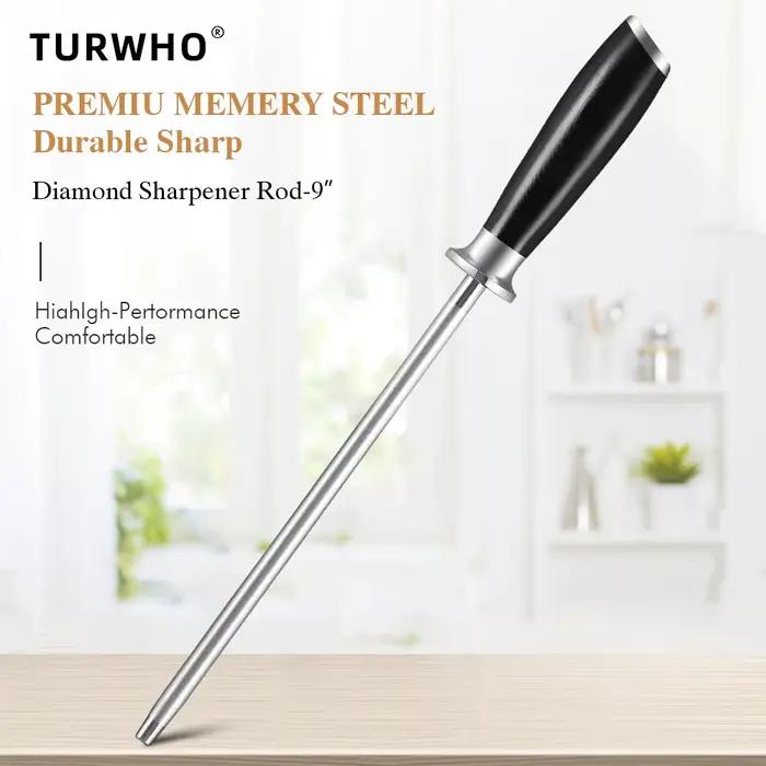 Aiguisoir de couteaux en diamant 23cm meuleuse durable en acier inoxydable à haute teneur en carbone pour tranchage précis et nettoyage facile usage professionnel et amateur occasions quotidiennes et spéciales