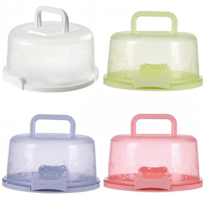 Boîte de rangement de gâteaux ronde Portable avec couvercle et poignée