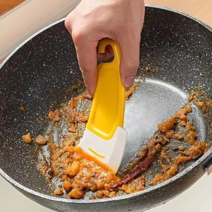 Grattoir à casserole en Silicone, spatule de nettoyage de la vaisselle, grattoir à vaisselle antiadhésif, poêle de cuisine, spatule de nettoyage en caoutchouc, outil de nettoyage de casseroles
