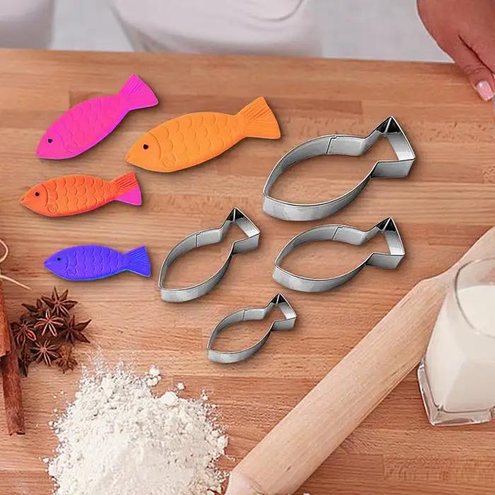 4 pièces dessin animé poisson emporte-pièce animaux aquatiques poissons moules gâteau pâtisserie Fondant décorer outils emporte-pièces Sandwich moule 