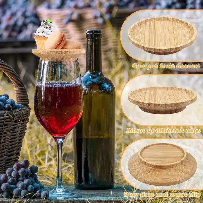 Toppers en bambou pour verres à vin et charcuterie élégants pour apéritifs et soirées festives