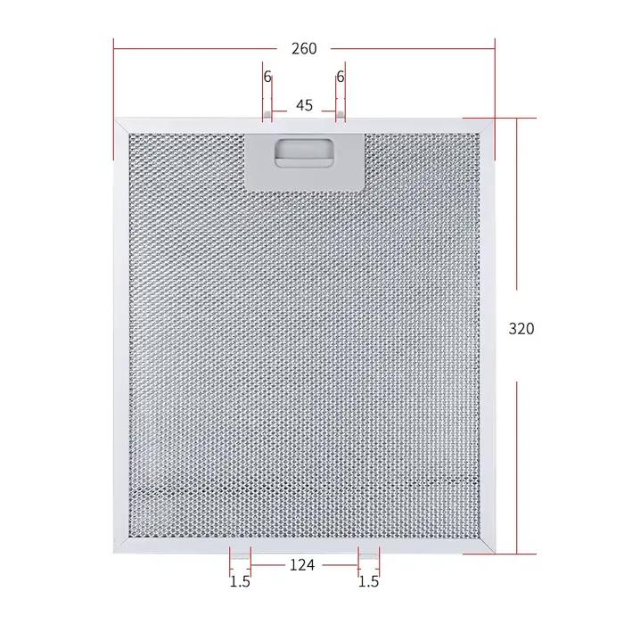Extracteur de maille en métal Pound pour hotte de cuisine, hotte de cuisine, filtre à huile, accessoires de hotte de gamme, séparation d'huile, plaque Al
