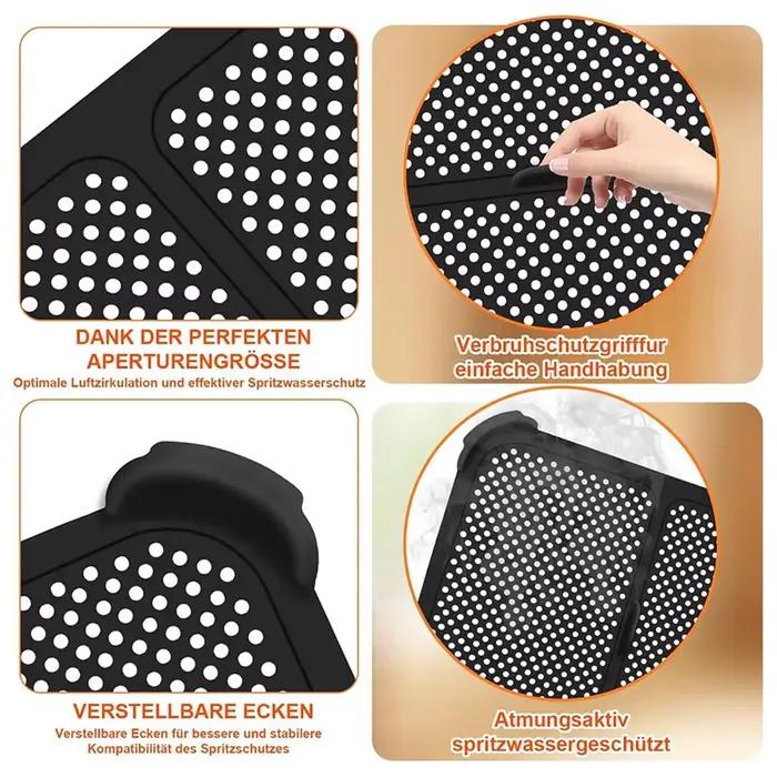 B64B-pour Ninja Foodi Max double Zone AF400EU AF451EU 2 pièces protection contre les éclaboussures en Silicone pour friteuse à Air