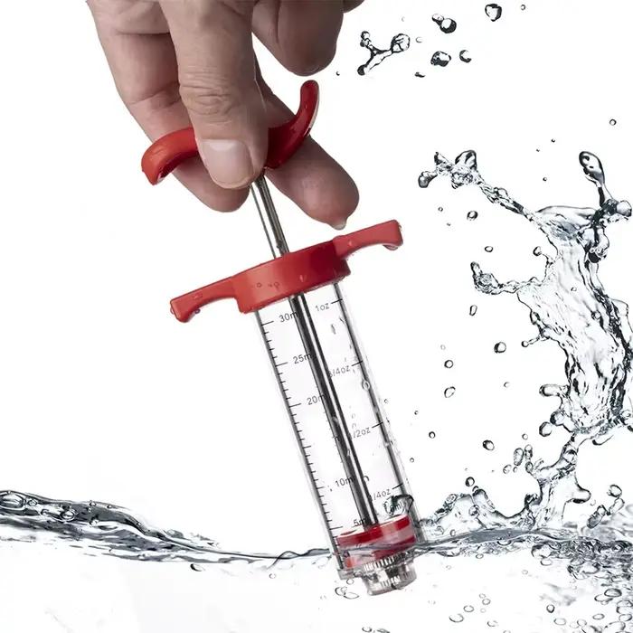 Kit injecteur de marinade pour barbecue : seringue à viande avec 3 aiguilles pour injecter la marinade et donner de la saveur