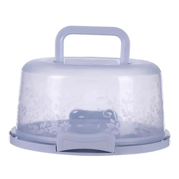 Boîte de rangement de gâteaux ronde Portable avec couvercle et poignée