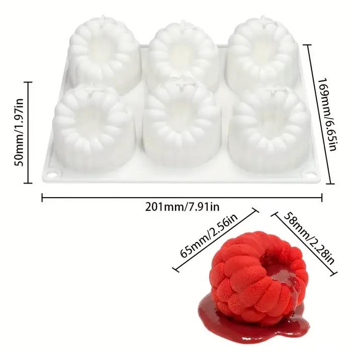 Moule en silicone à 6 cavités pour mousse de framboise, en forme de framboise à la française, pour desserts au chocolat et pâtisseries