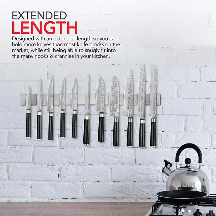 Porte-couteau magnétique bande bloc support polyvalent cuisine porte-ustensiles en acier inoxydable cuillère fourchette couteau organisateur