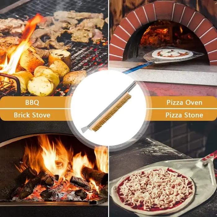 Brosse pour four à pizza avec raclette - Brosse pour pierre à pizza