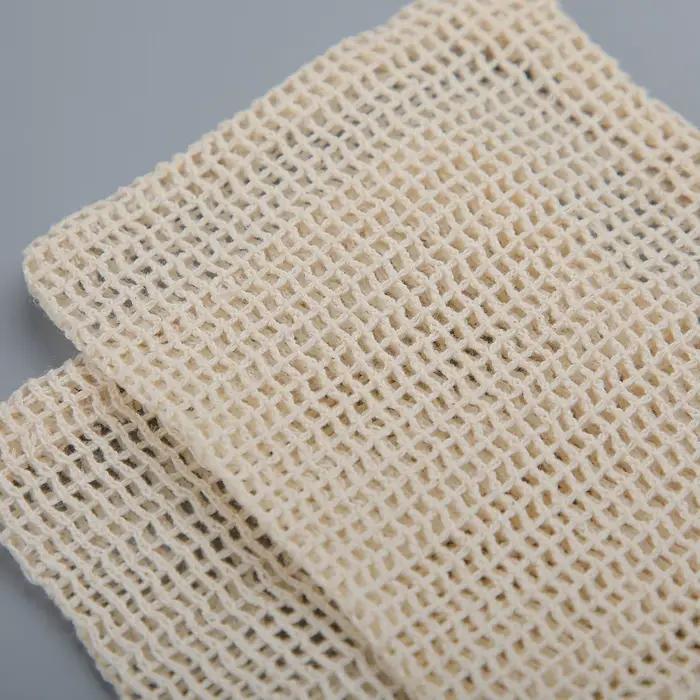Sac économiseur de savon en coton naturel, 3 pièces, pochette de savon en maille de coton écologique pour le nettoyage du corps et les soins de la peau, idéal pour la douche, le bain et les voyages