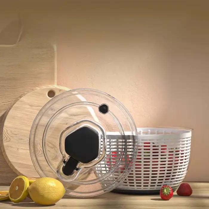 Spinner à salade pour cuisine saine, lave-légumes, séchoir vert à feuilles, panier de vidange d'eau efficace, passoire de préparation des aliments