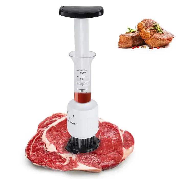 Injecteur de aménagée ade de viande, attendrisseur de viande, seringue à saveur de steaks, outil de cuisine