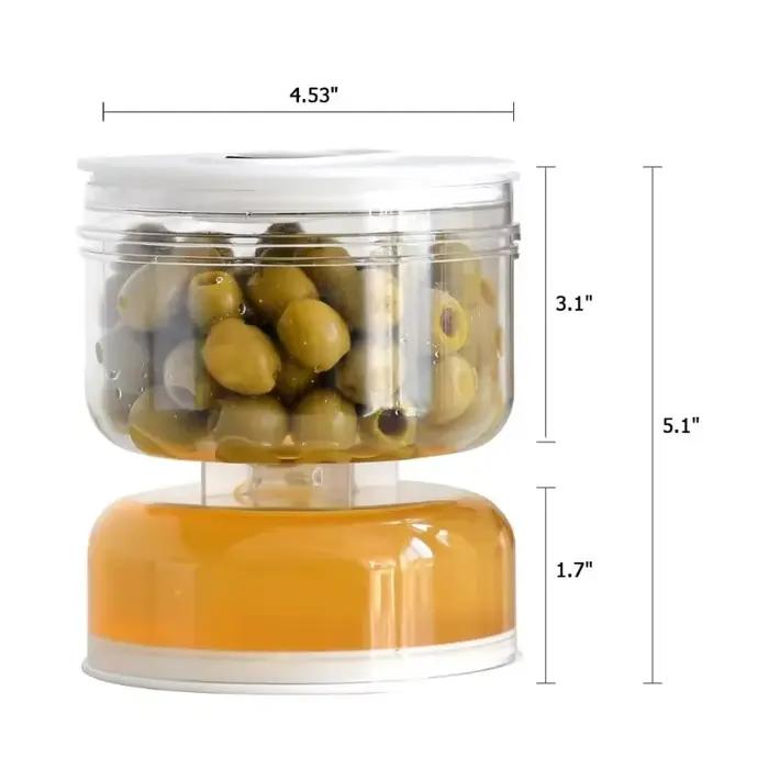 Pot à cornichons avec distributeur sec et humide