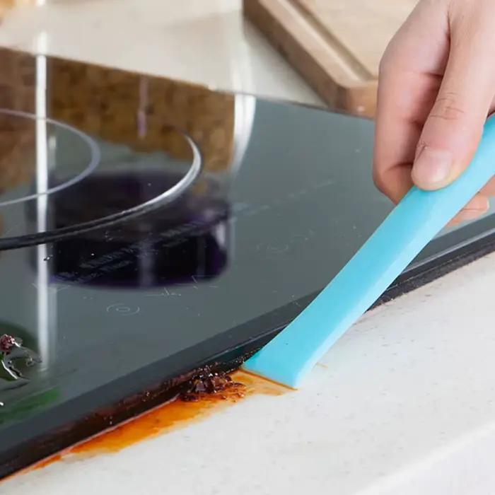 Grattoir de nettoyage double extrémité pour cuisinière à gaz, multifonctionnel et créatif, pour décontamination des fentes et élimination des taches de détergent sur les petits réservoirs