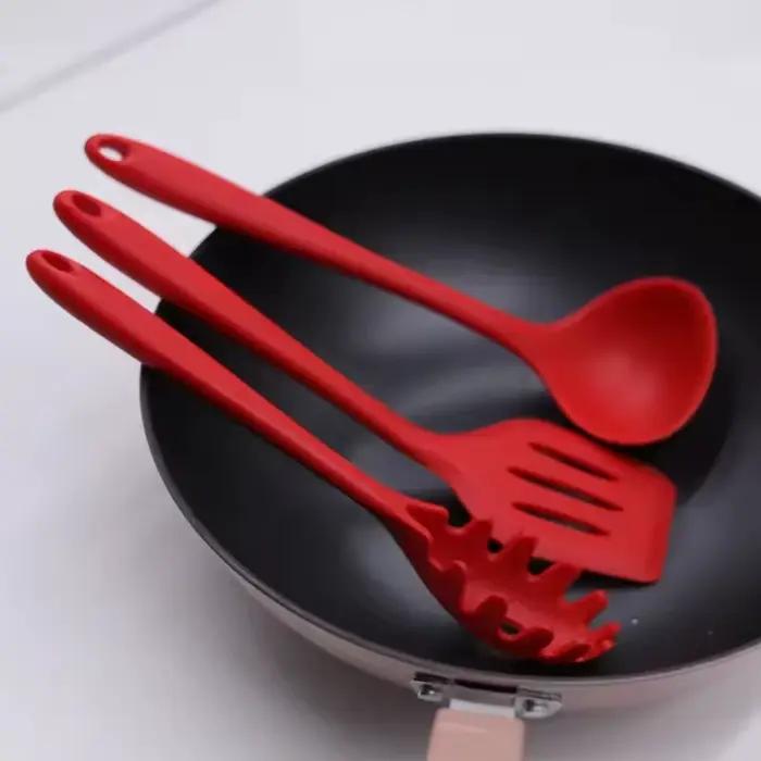 Lot de 10 ustensiles de cuisine en silicone antiadhésifs : pince