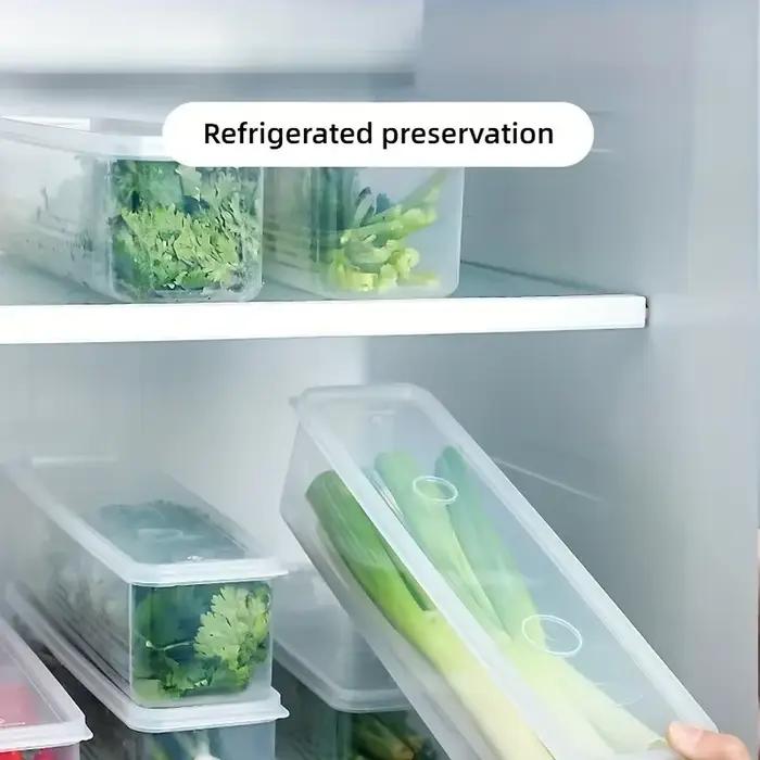 4 conteneurs rectangulaires de stockage des aliments, en plastique réutilisable, boîte de rangement pour réfrigérateur, boîte de conservation de cuisine, accessoires