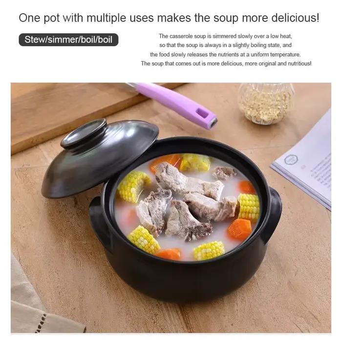 Casserole en céramique coréenne résistante à la chaleur avec couvercle, modèle GXB00004 pour cuire le riz, la soupe, et autres plats polyvalents à offrir pour les occasions spéciales